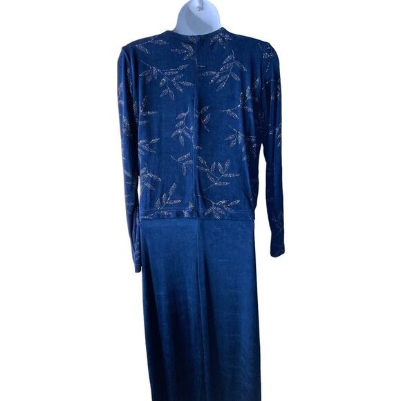 Rabbit Designs Maxi Dress Sparkle Floral Women Size 8 Petite Long Sleeve Printed - Picture 4 of 8